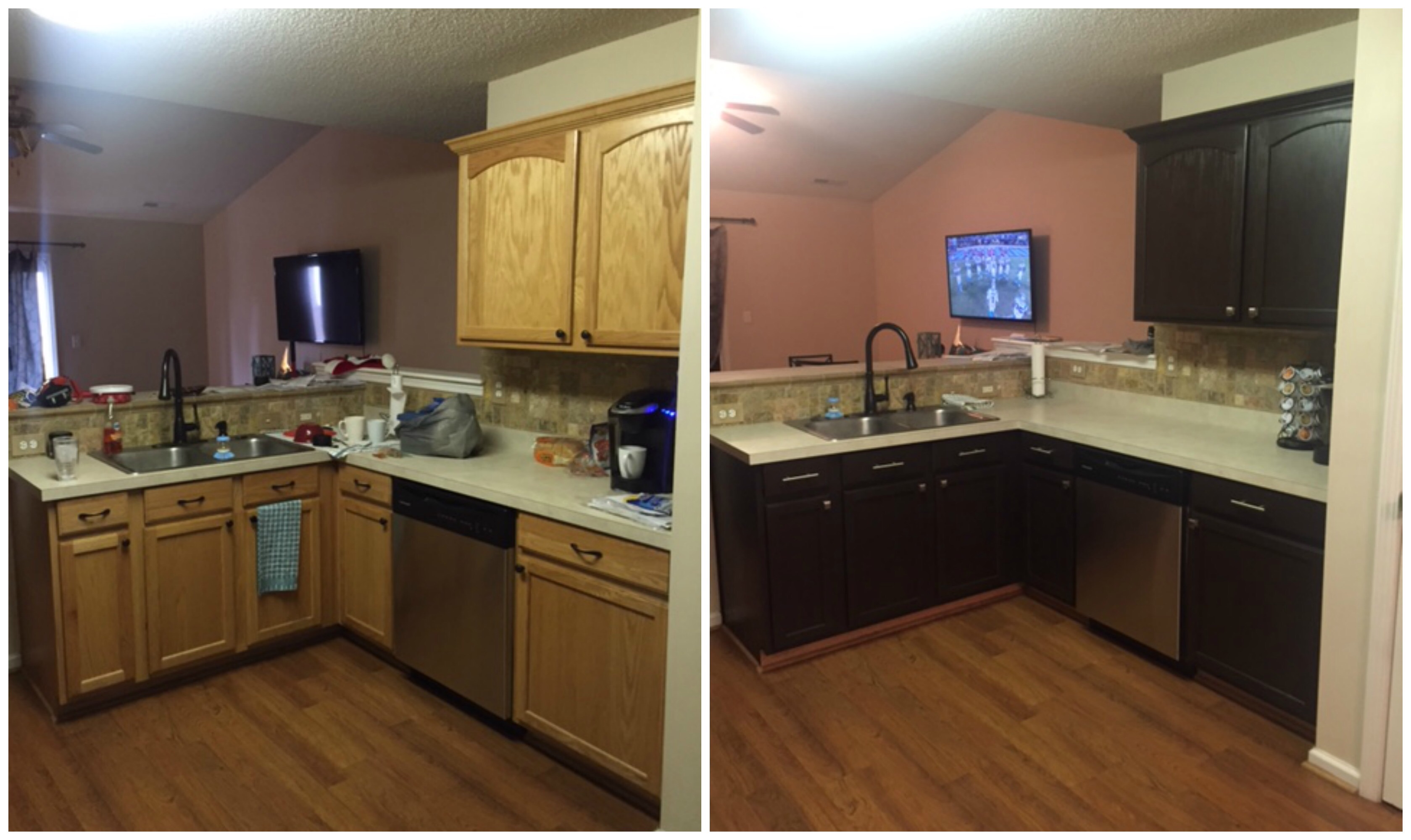 Diy Painting Kitchen Cabinets Before And After Pics