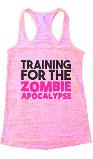 Training for the zombie apocalypse funny workout tank