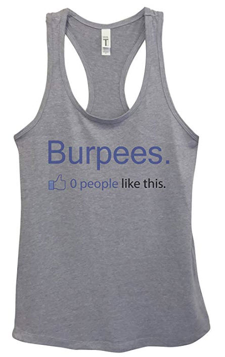 burpees funny workout tank facebook likes