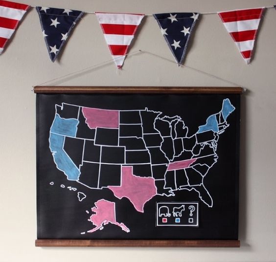 Election Party Chalkboard map