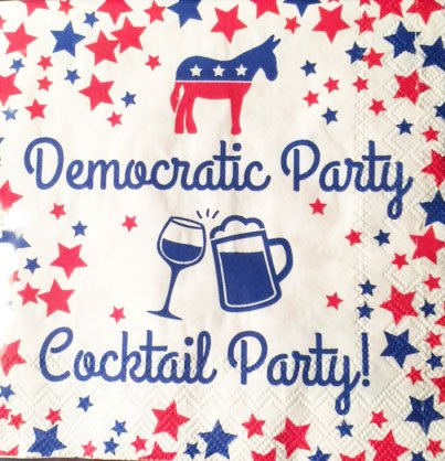 democratic party cocktail napkins