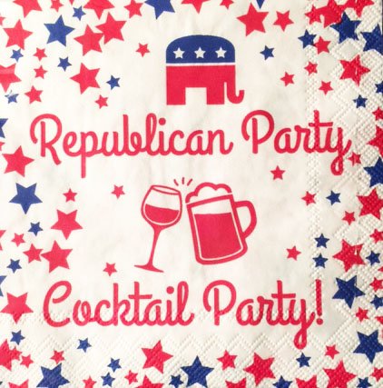 republican party cocktail napkin