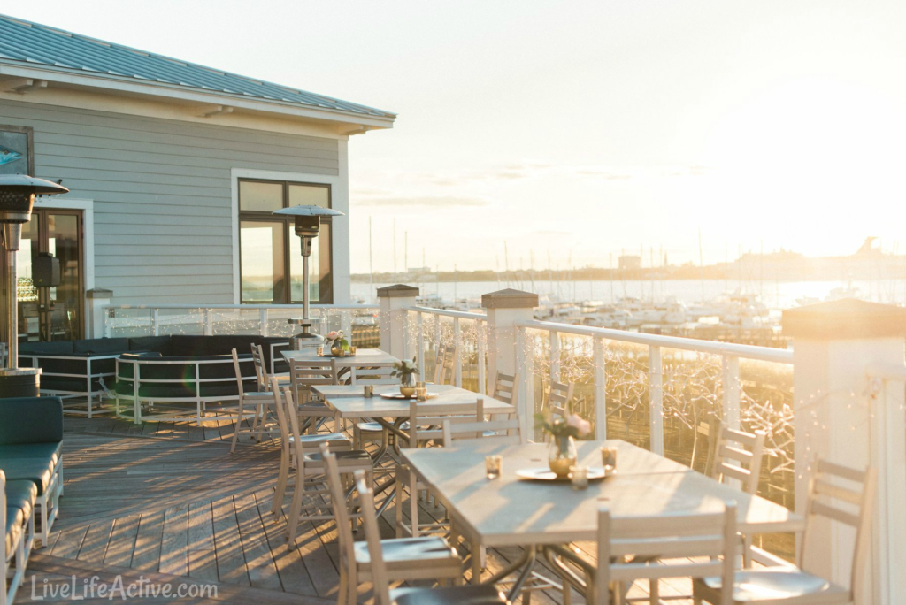Charleston Harbor Resort Fish House Yacht Club Wedding Reception - Rooftop Bar