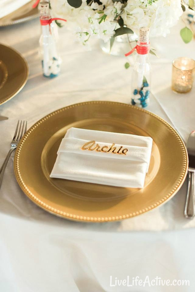 Wedding Place Cards Magnetic Board DIY Seating Chart - gold engraved name cards
